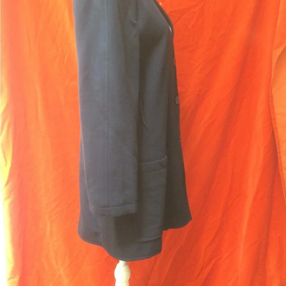 Christian Dior vtg 90s collarless 3/4 blazer blue size 10